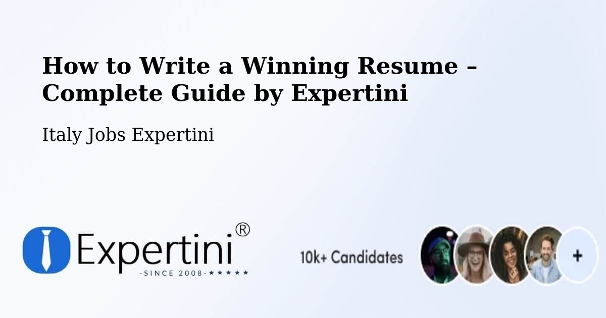 Resume Writing Guide for Job Seekers – Calò - Calò, Italy Jobs Expertini